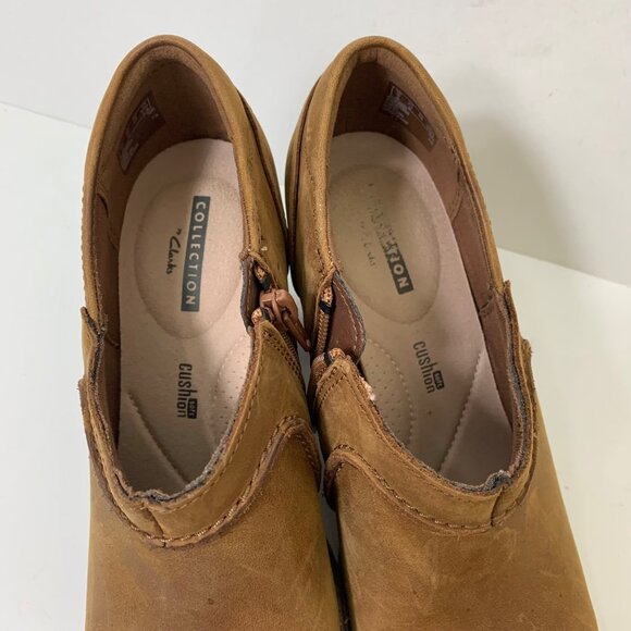 Clarks Sashlin Aleta Bootie Tan Leather Size 7.5 - Picture 6 of 9